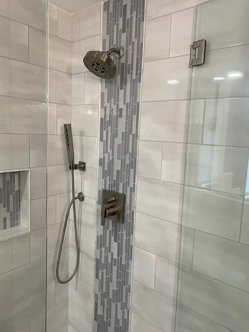 Shower with a rain shower head