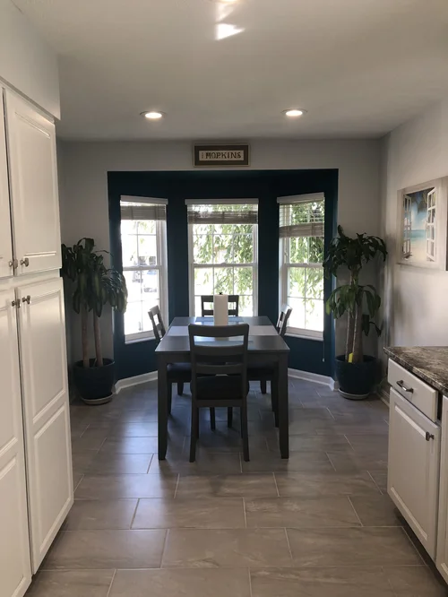 Dining area in a remodeled home