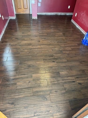 Wood-look plank flooring installation, West Alexandria, OH